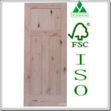 Porte en bois de Shaker d&#39;aulne de 3 panneaux Knotty